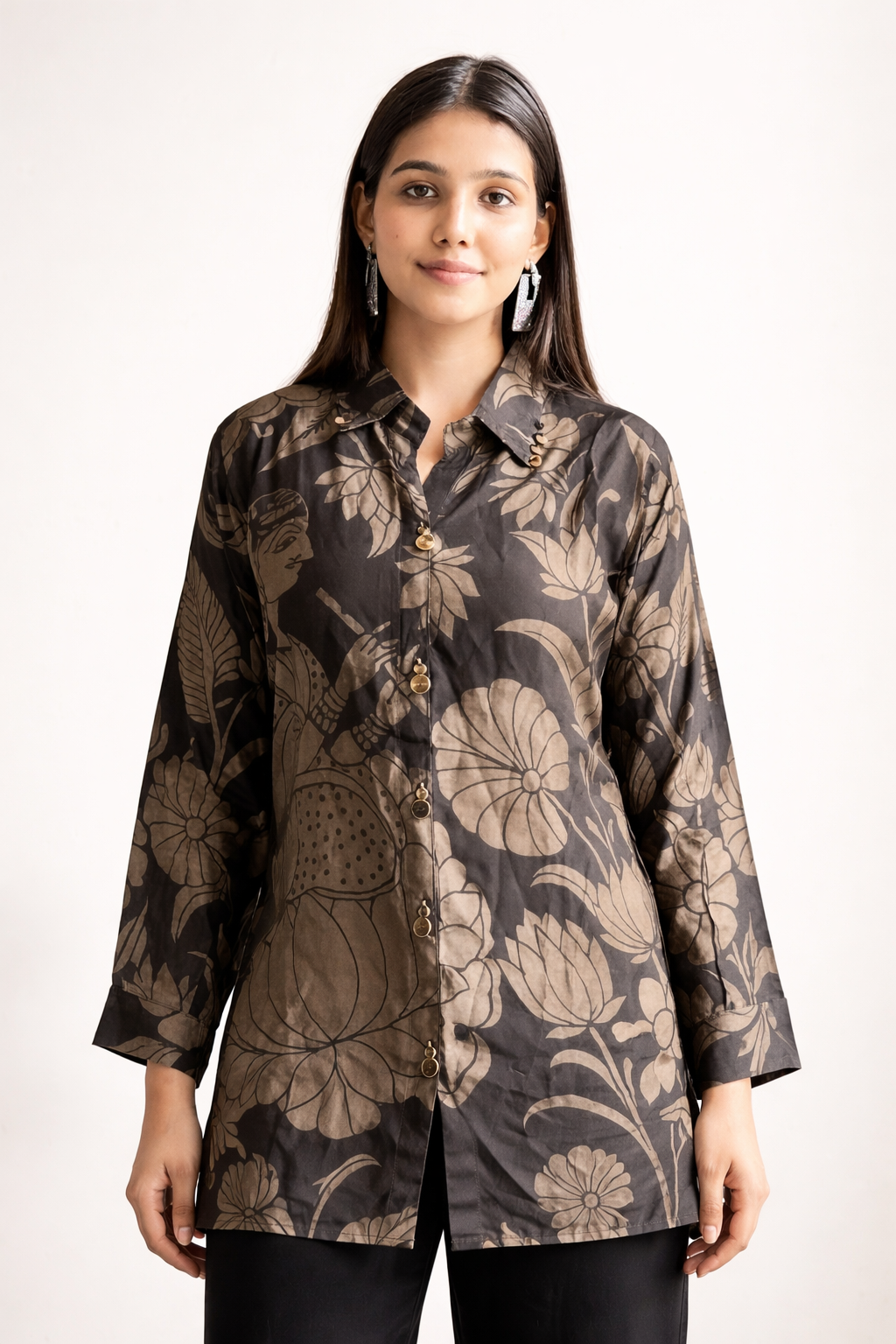 Black muslin shirt