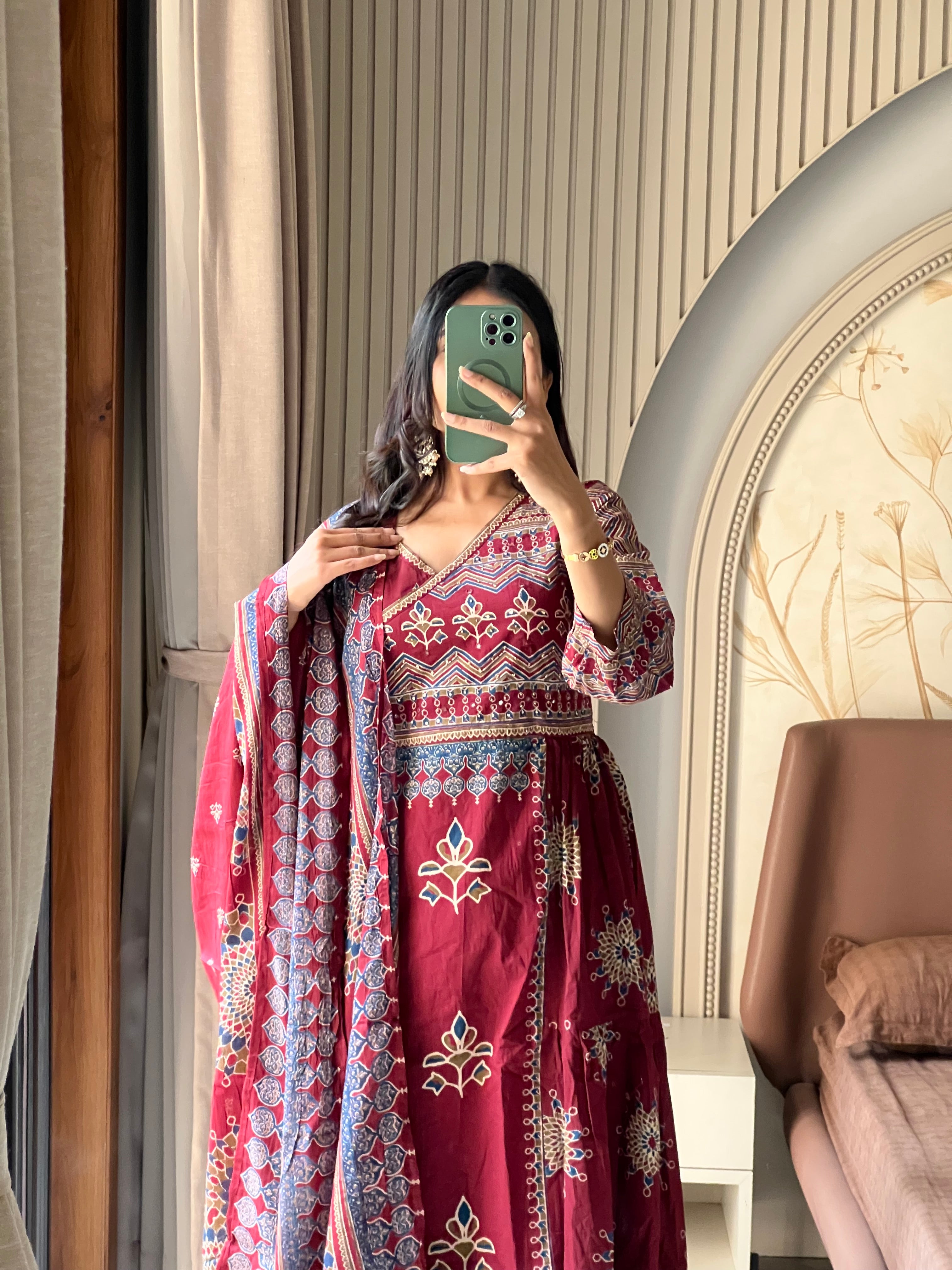 Cotton printed anarkali