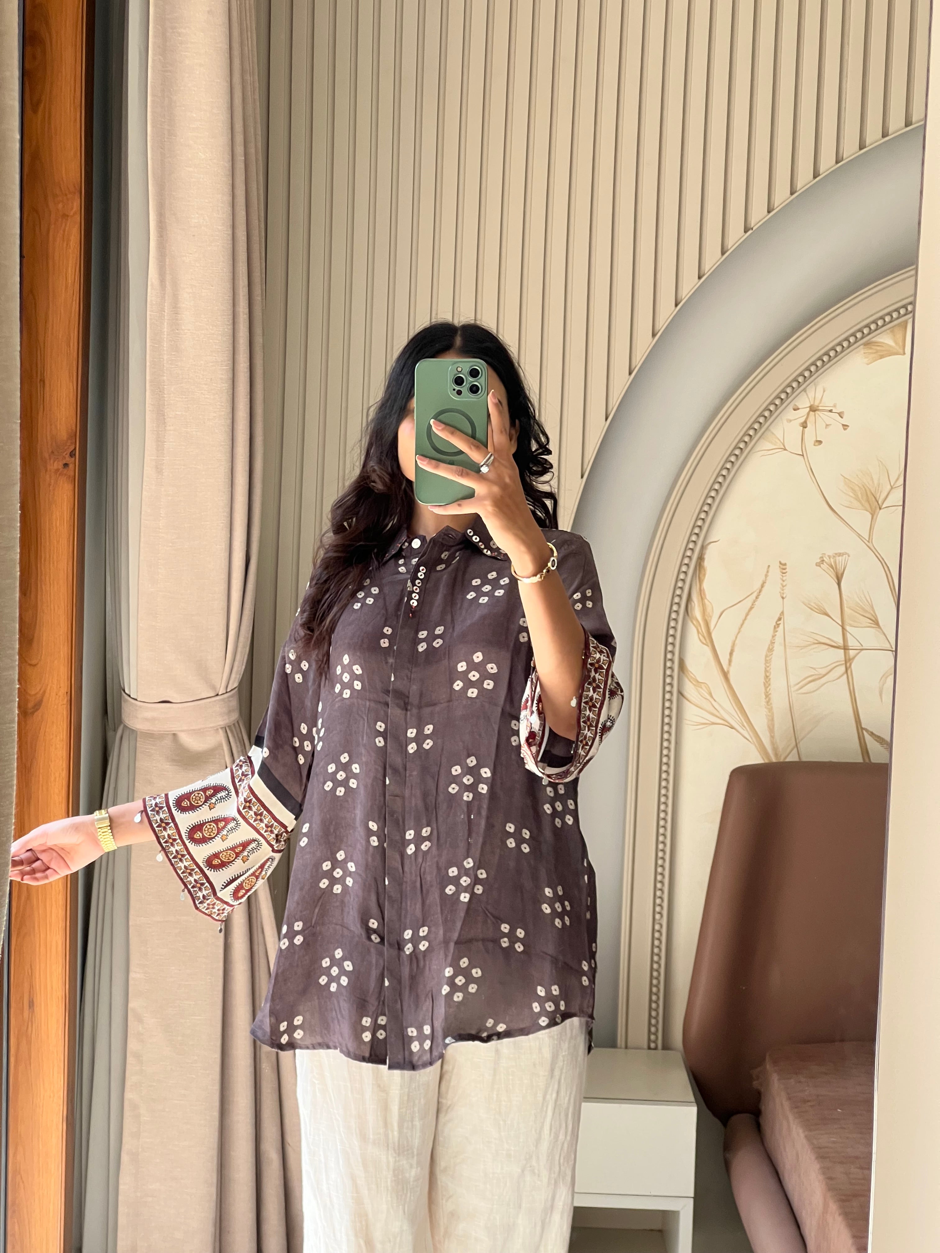 Brown bandhani shirts