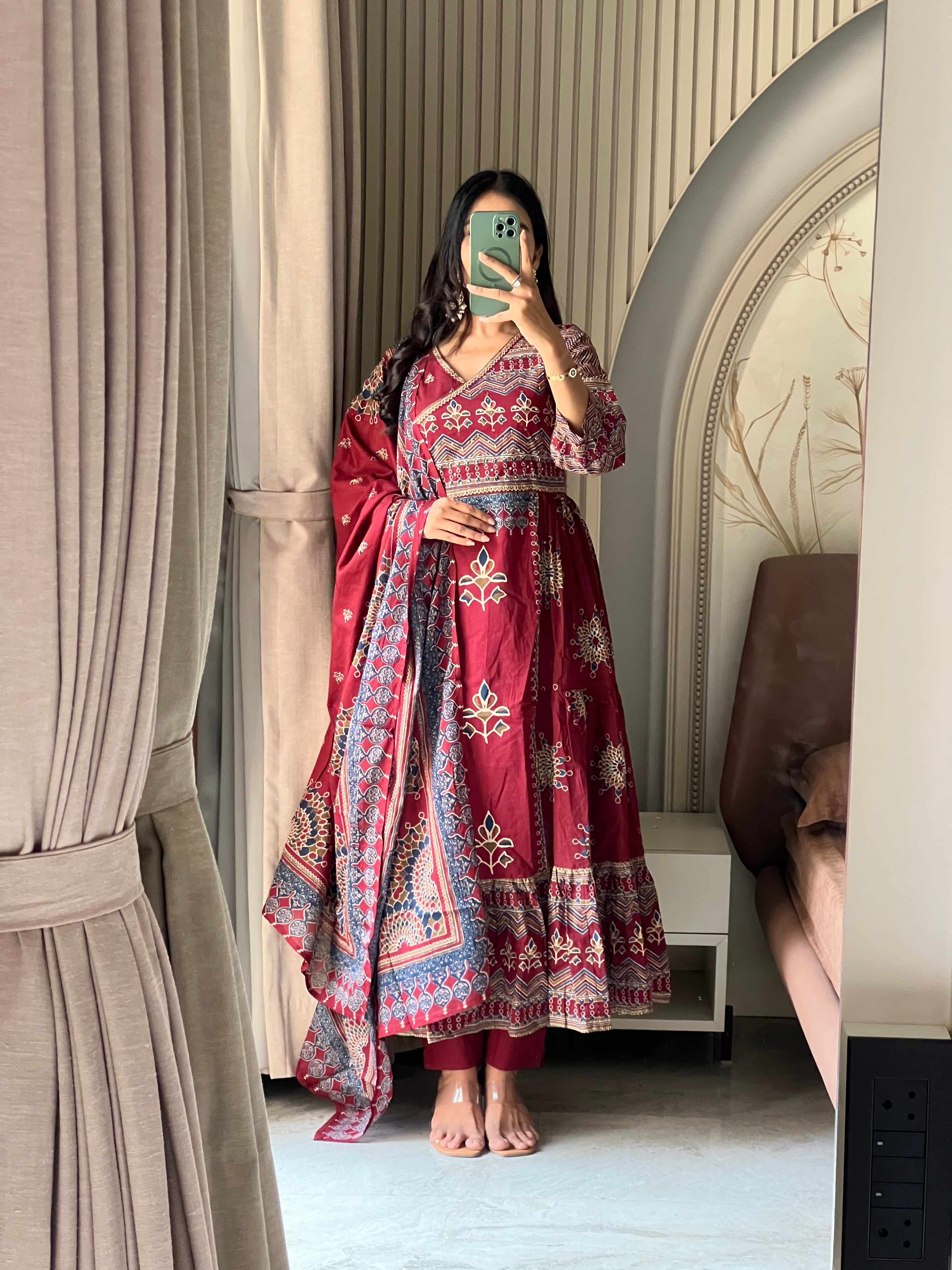 Cotton printed anarkali