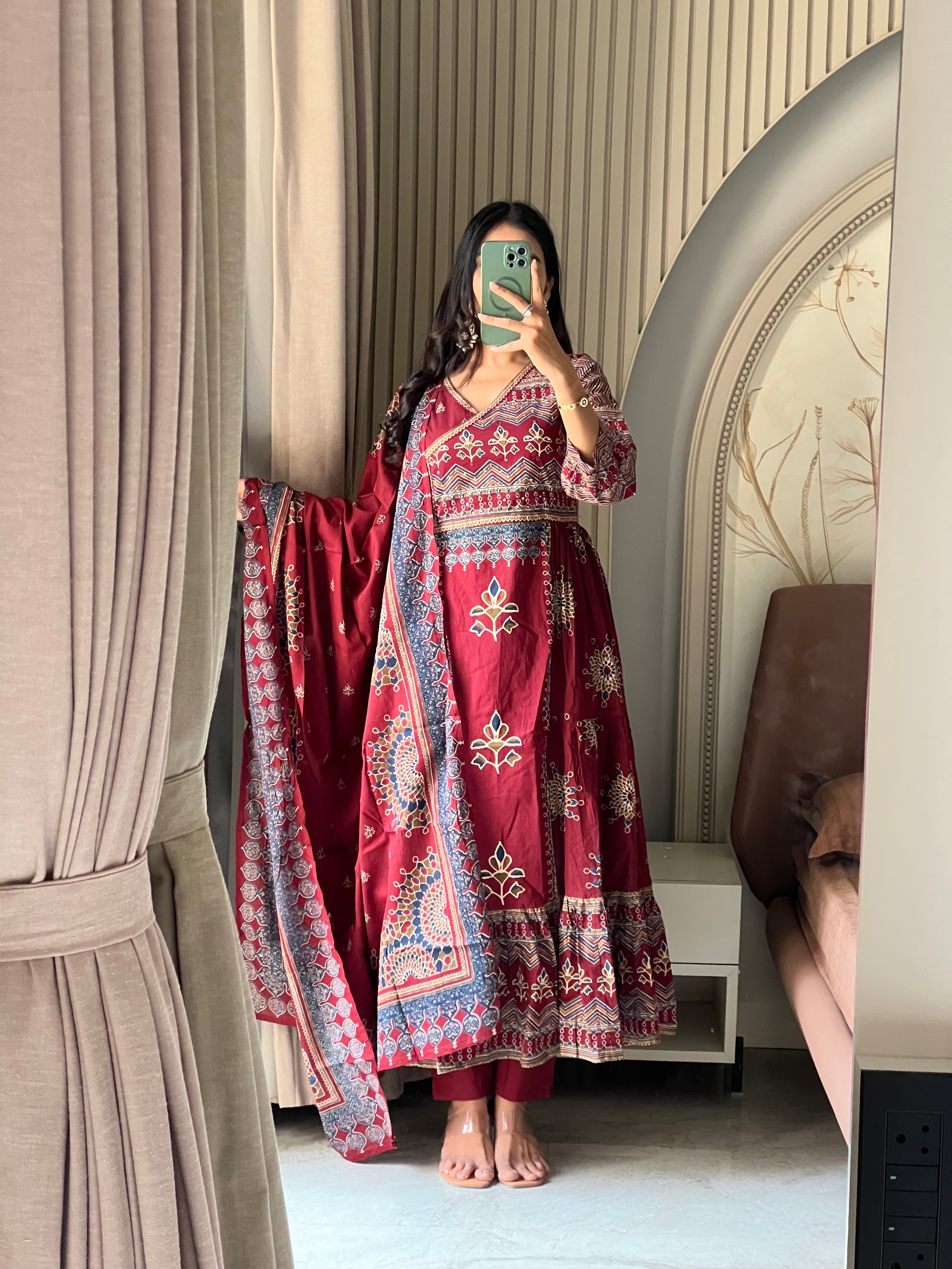 Cotton printed anarkali