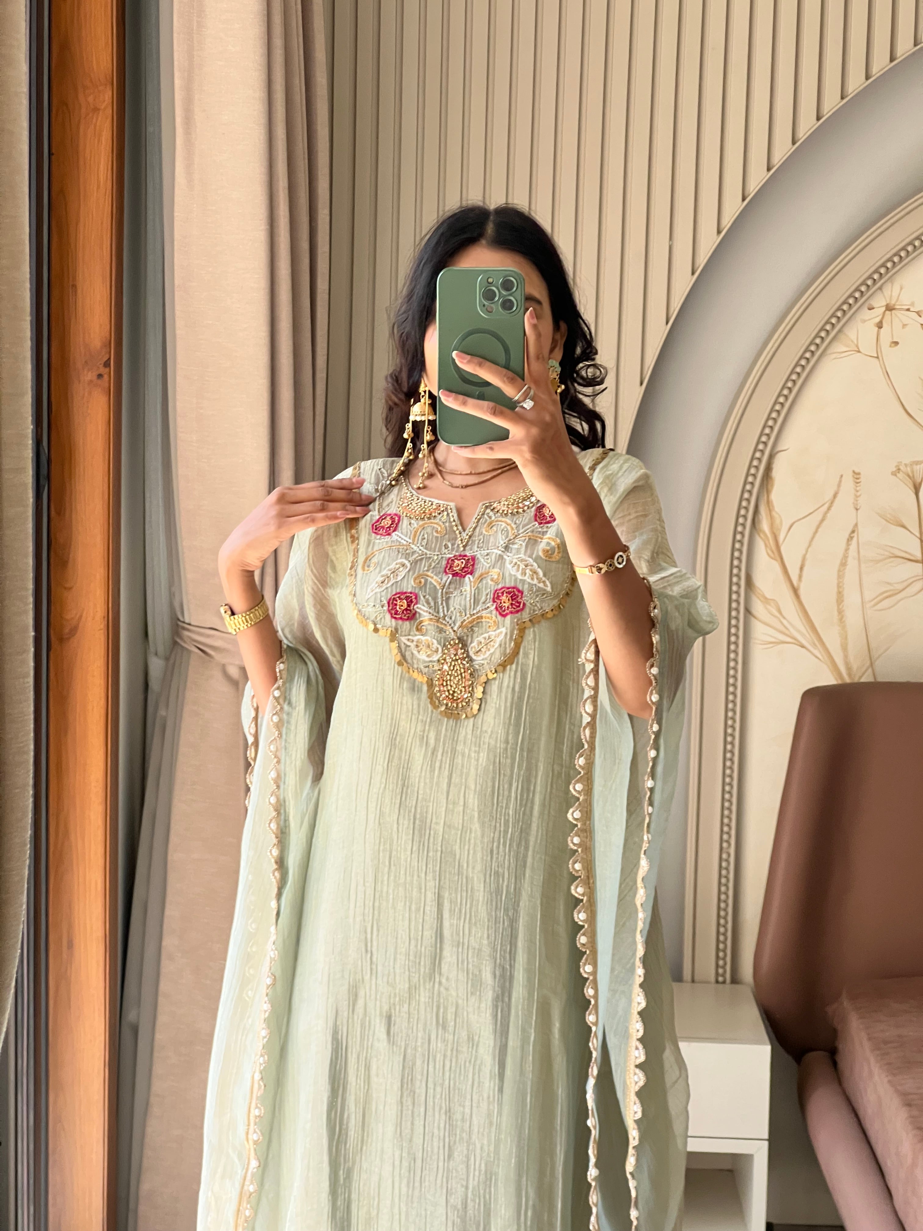 Tissue kaftaan (mint green)