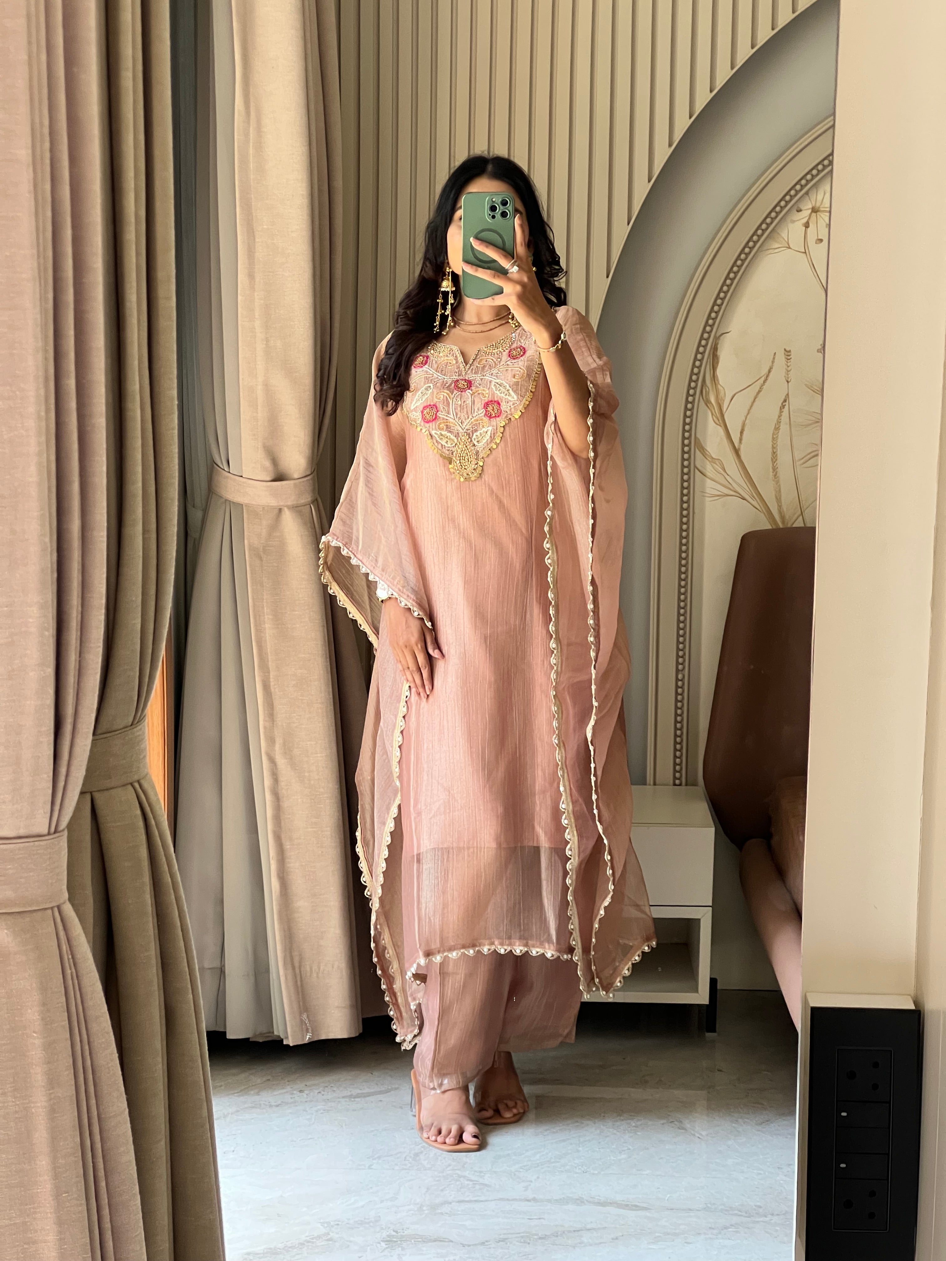 Tissue kaftan (peach)