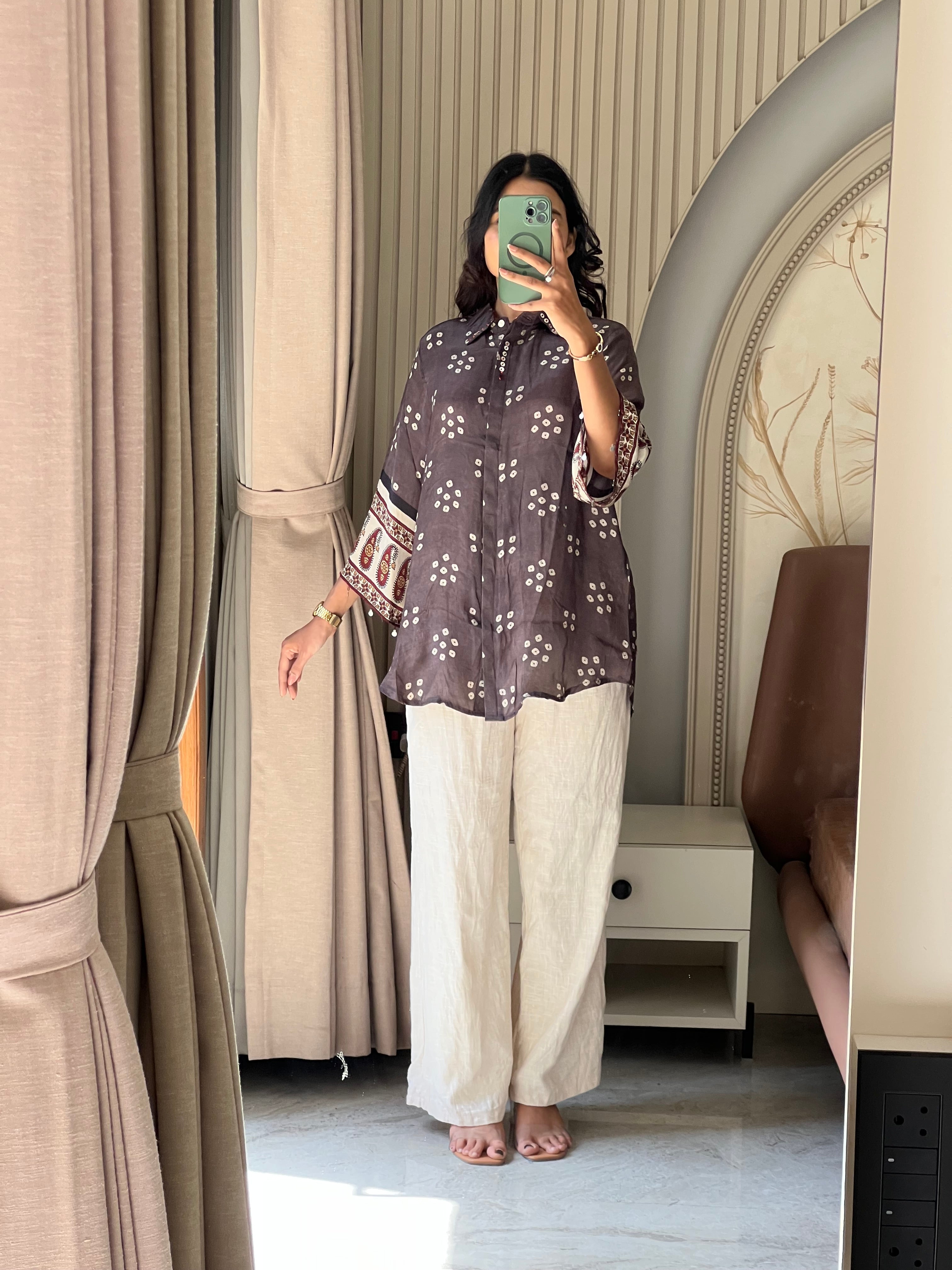 Brown bandhani shirts