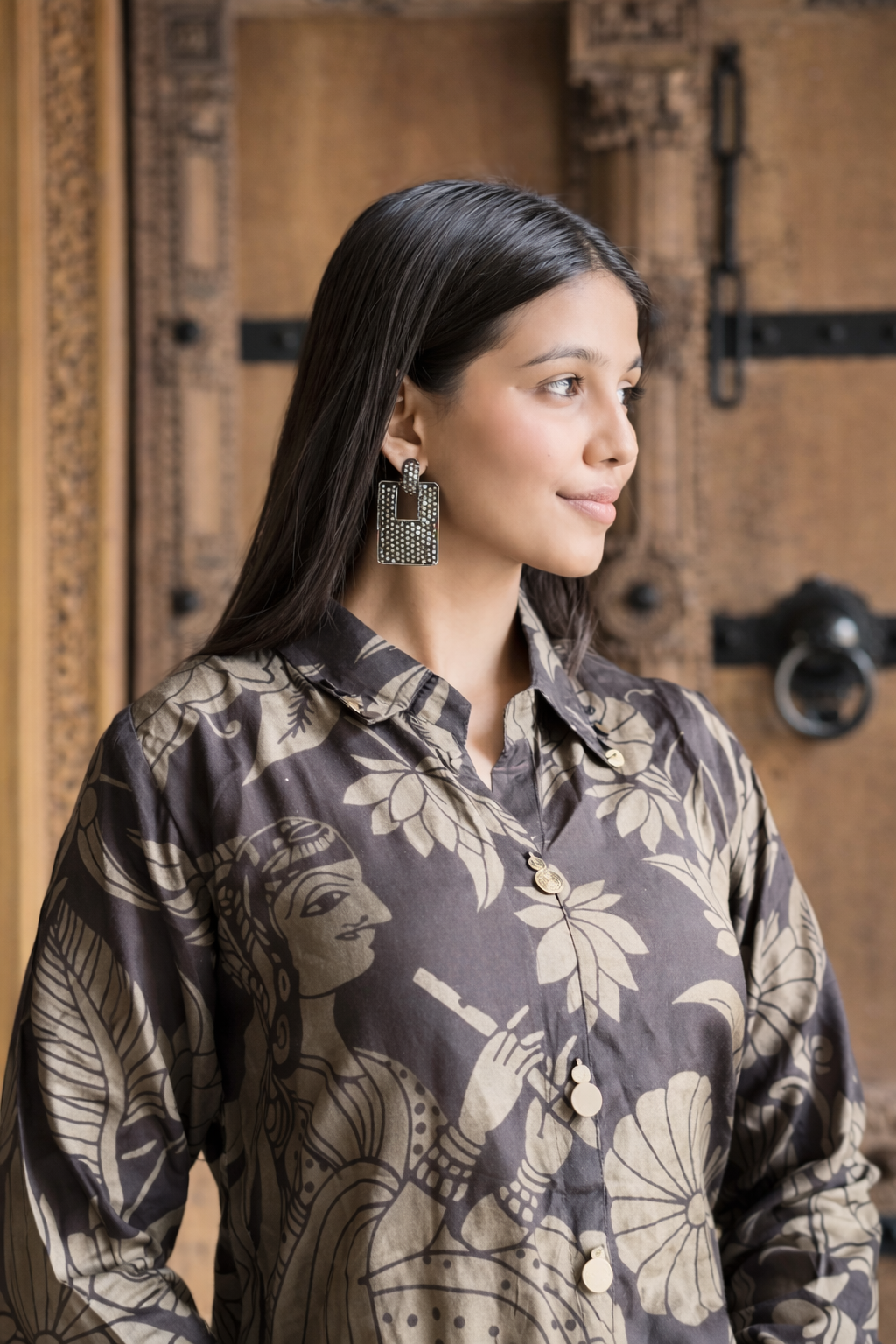 Black muslin shirt