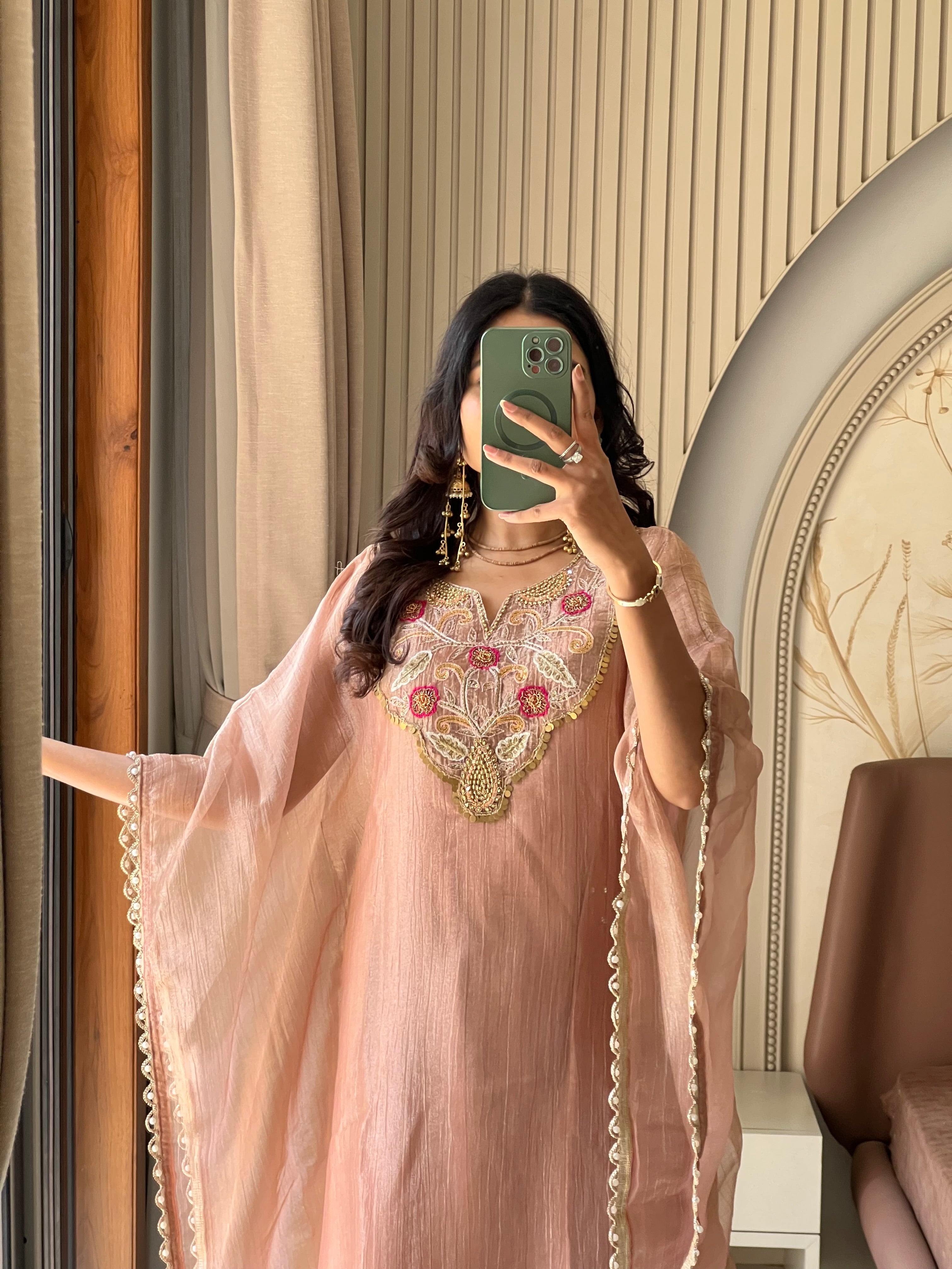 Tissue kaftan (peach)