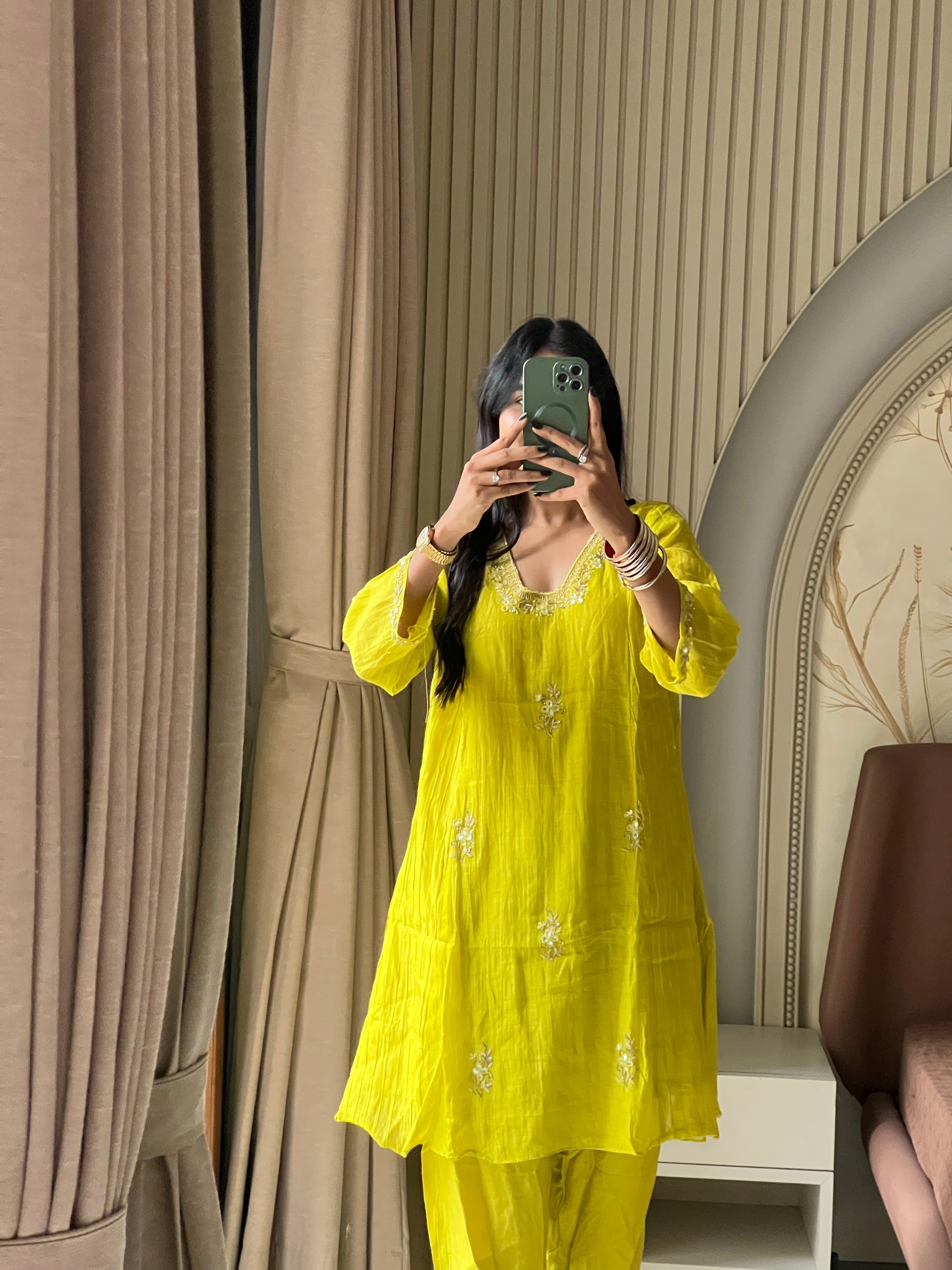 Mul chanderi cord set