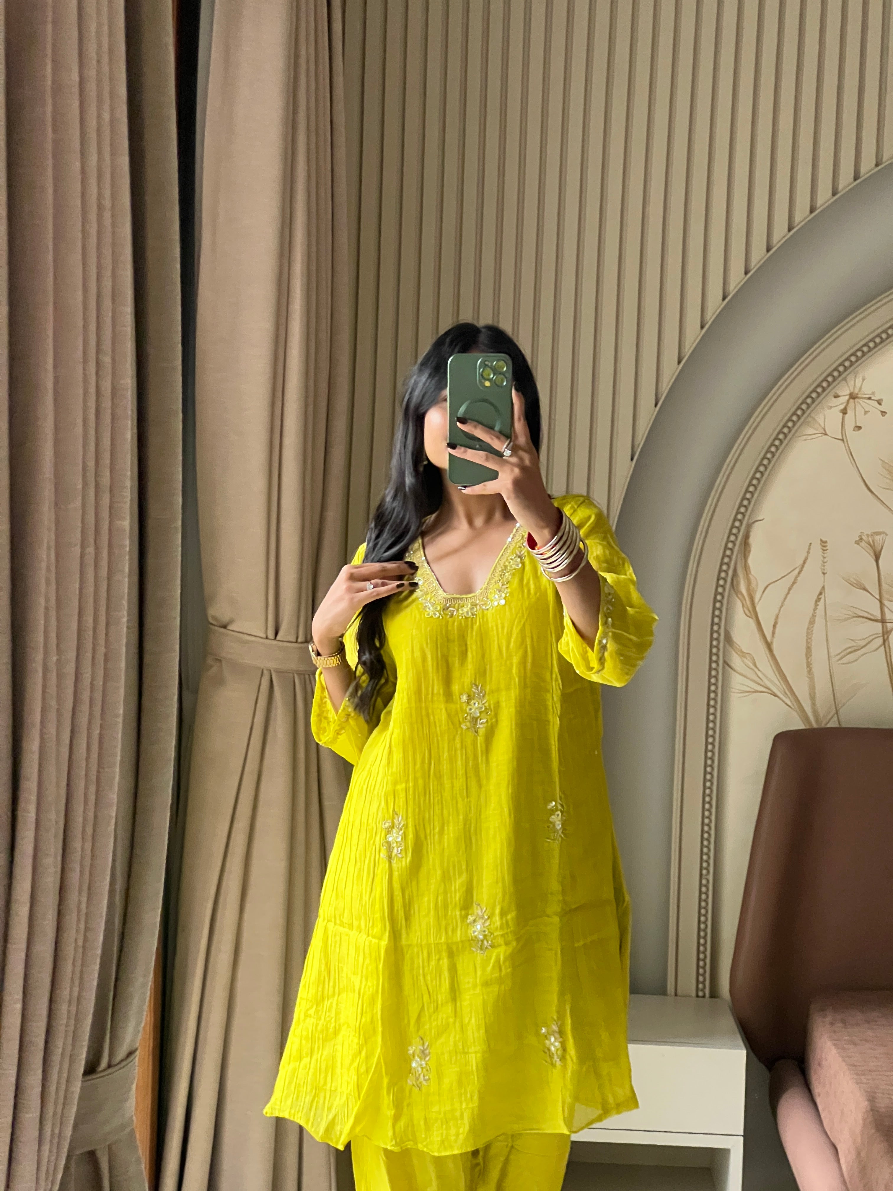 Mul chanderi cord set