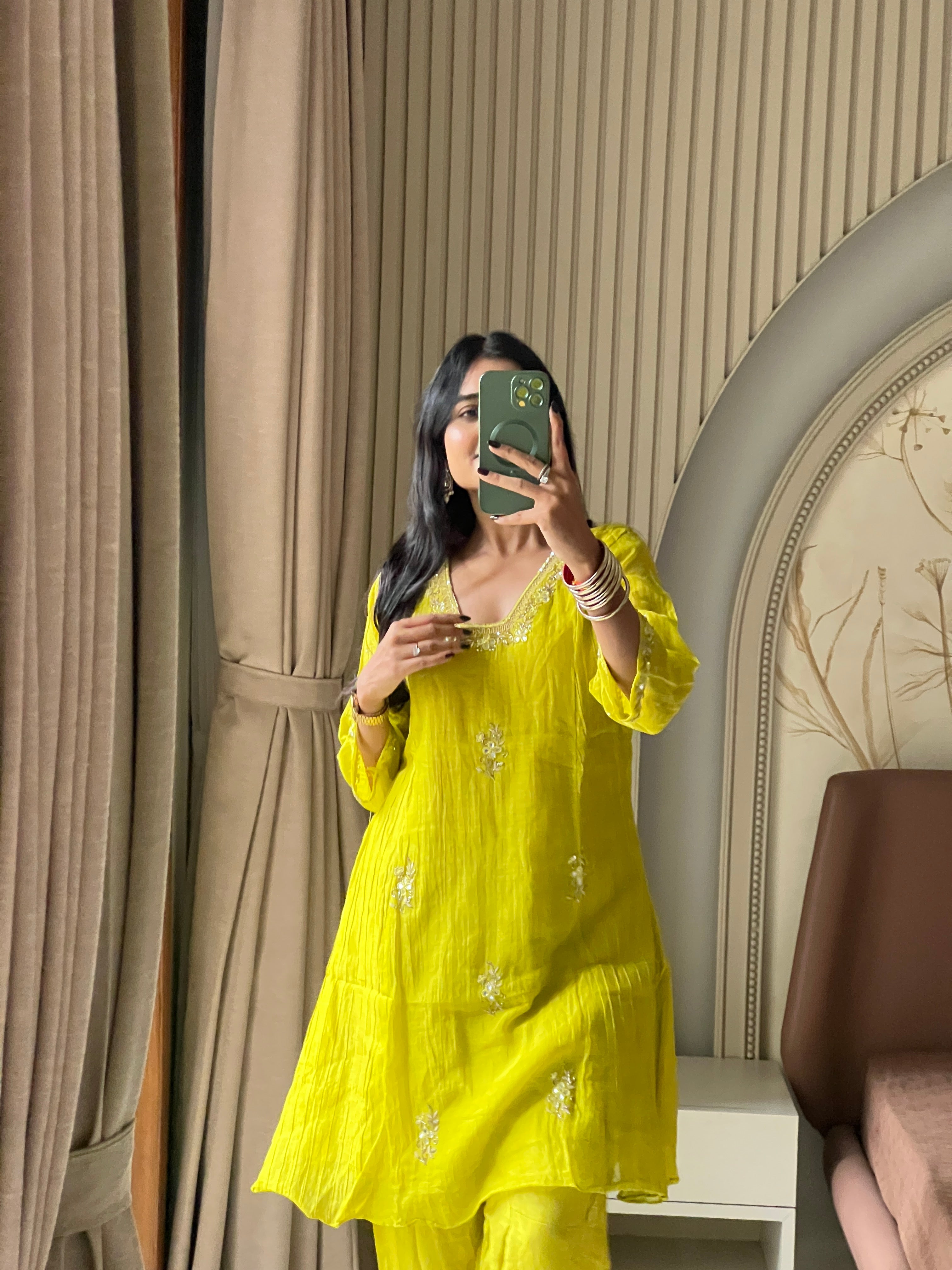 Mul chanderi cord set