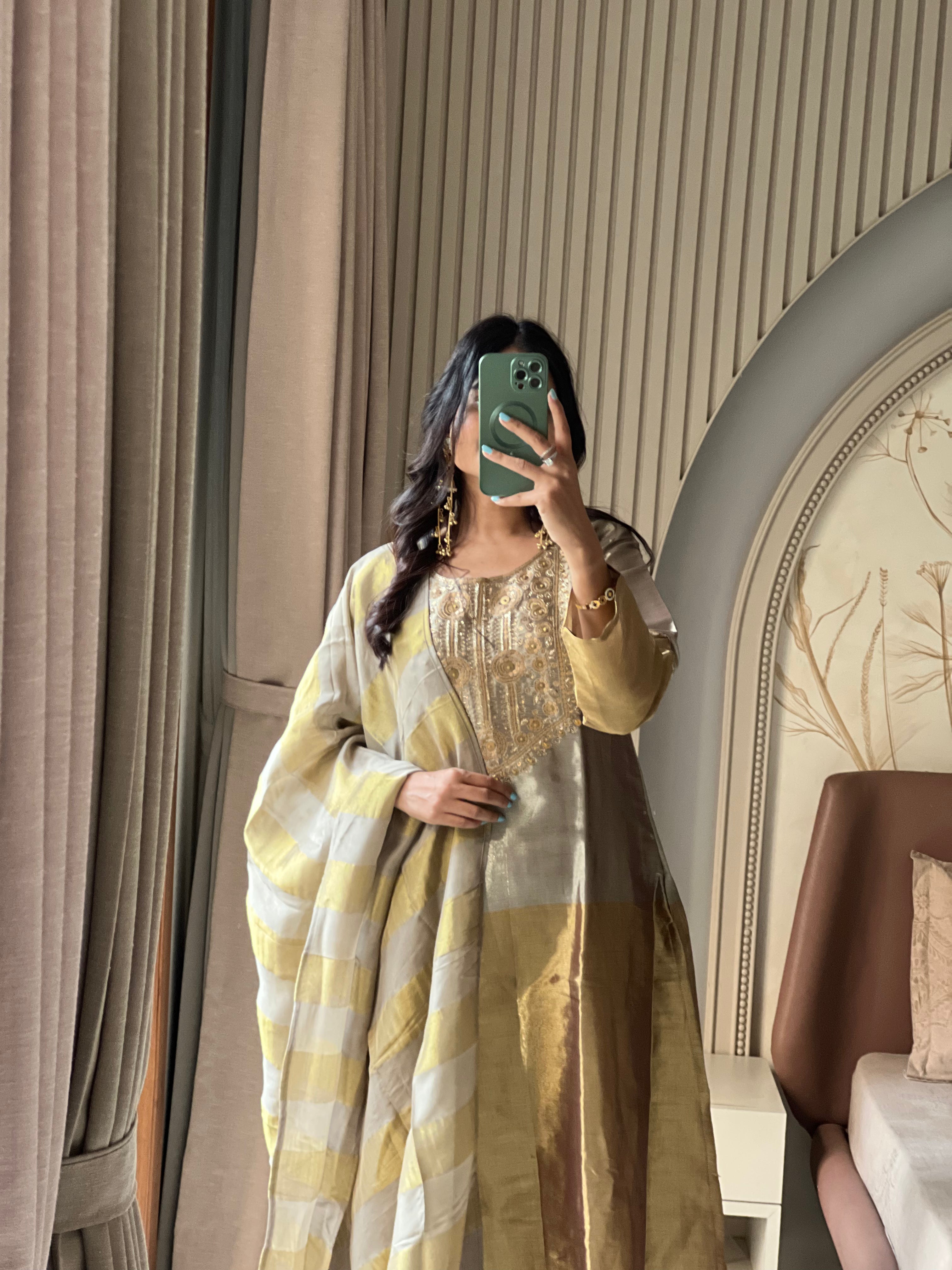 Tissue two tone kurti