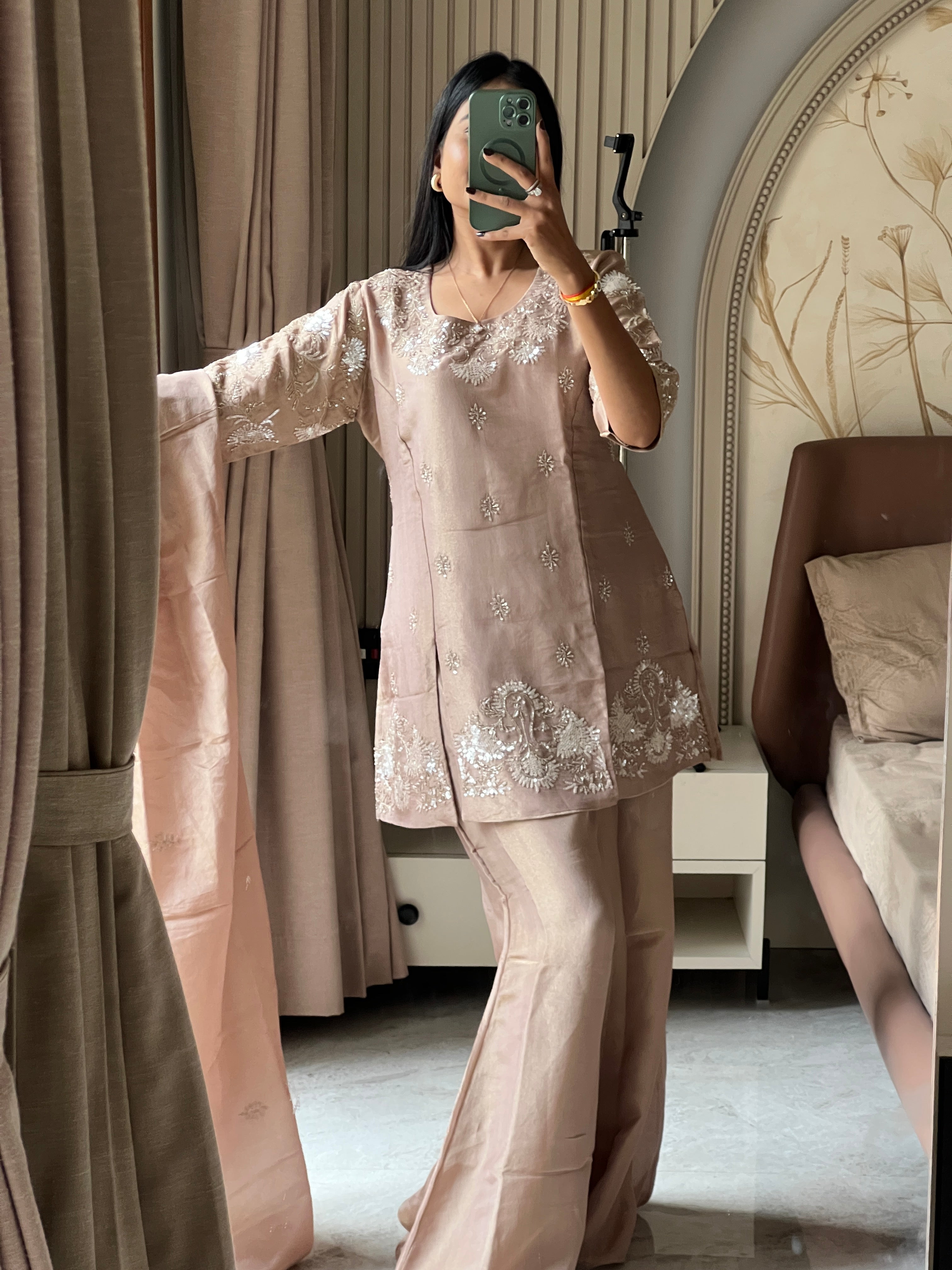Rose gold sharara set