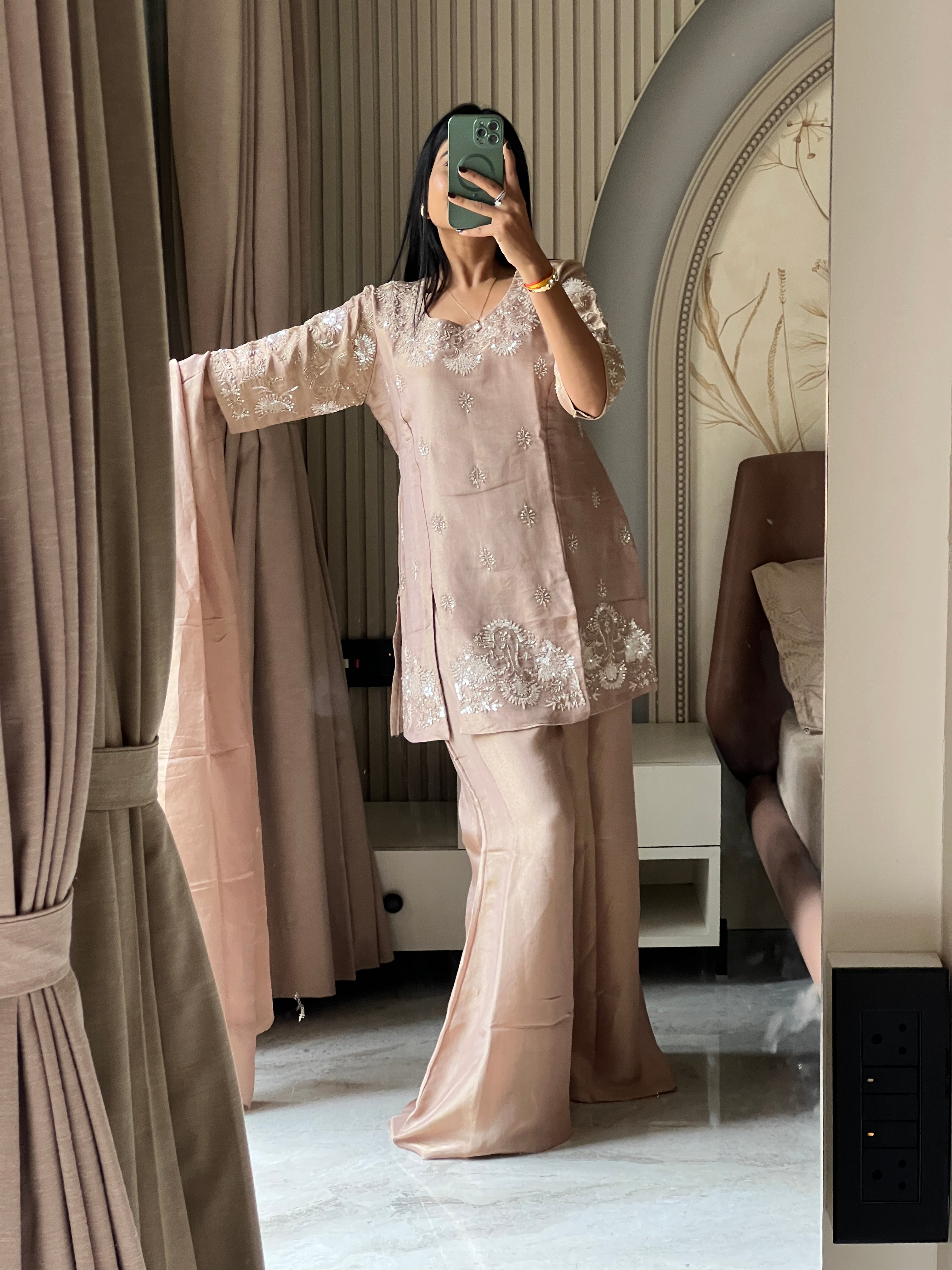 Rose gold sharara set