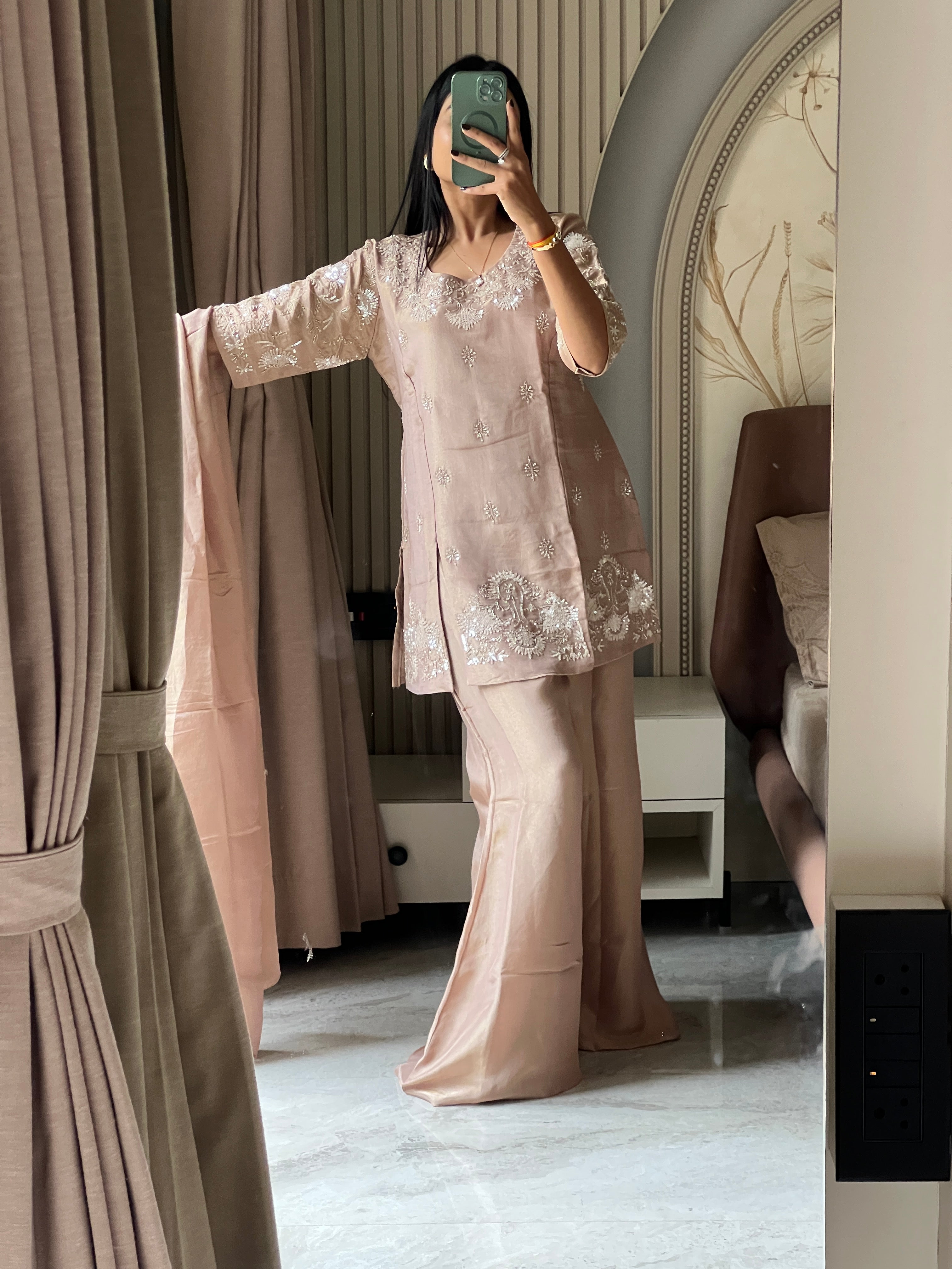 Rose gold sharara set